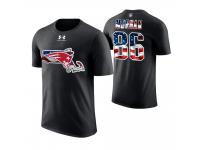 Men New England Patriots Stanley Morgan #86 Stars and Stripes 2018 Independence Day American Flag Retired Player T-Shirt