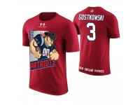 Men New England Patriots Stephen Gostkowski #3 Red Cartoon And Comic Artistic Painting T-Shirt