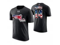 Men New England Patriots Steve Grogan #14 Stars and Stripes 2018 Independence Day American Flag Retired Player T-Shirt