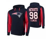 Men New England Patriots Trey Flowers Navy Team Iconic Pullover Hoodie