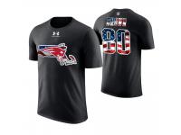 Men New England Patriots Troy Brown #80 Stars and Stripes 2018 Independence Day American Flag Retired Player T-Shirt