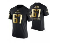 Men New England Patriots Ulrick John #67 Metall Dark Golden Special Limited Edition With Message T-Shirt