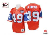 Men NFL Denver Broncos #49 Dennis Smith Throwback Home Orange Mitchell and Ness Jersey