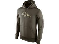 Men NFL Denver Broncos Nike Olive Salute To Service KO Performance Hoodie