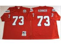 Men NFL New England Patriots #73 John Hannah Red Throwback Jerseys