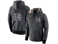 Men NFL Nike New England Patriots #14 Brandin Cooks Stitched Black Anthracite Salute to Service Player