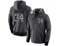 Men NFL Nike New England Patriots #34 Rex Burkhead Stitched Black Anthracite Salute to Service Player