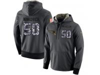 Men NFL Nike New England Patriots #50 Rob Ninkovich Stitched Black Anthracite Salute to Service Player Performance Hoodie