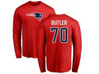 Men Nike Adam Butler Red Name & Number Logo - NFL New England Patriots #70 Long Sleeve T-Shirt