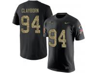 Men Nike Adrian Clayborn Black Camo Salute to Service - NFL New England Patriots #94 T-Shirt