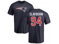 Men Nike Adrian Clayborn Navy Blue Name & Number Logo - NFL New England Patriots #94 T-Shirt