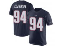 Men Nike Adrian Clayborn Navy Blue Rush Pride Name & Number - NFL New England Patriots #94 T-Shirt