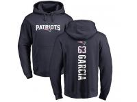 Men Nike Antonio Garcia Navy Blue Backer - NFL New England Patriots #63 Pullover Hoodie