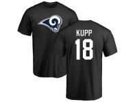 Men Nike Cooper Kupp Black Name & Number Logo - NFL Los Angeles Rams #18 T-Shirt