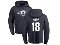 Men Nike Cooper Kupp Navy Blue Name & Number Logo - NFL Los Angeles Rams #18 Pullover Hoodie