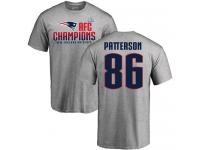 Men Nike Cordarrelle Patterson Heather Gray 2017 AFC Champions V-Neck - NFL New England Patriots #86 T-Shirt