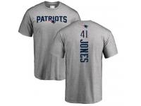 Men Nike Cyrus Jones Ash Backer - NFL New England Patriots #41 T-Shirt