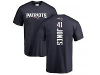 Men Nike Cyrus Jones Navy Blue Backer - NFL New England Patriots #41 T-Shirt