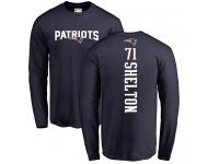 Men Nike Danny Shelton Navy Blue Backer - NFL New England Patriots #71 Long Sleeve T-Shirt