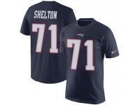 Men Nike Danny Shelton Navy Blue Rush Pride Name & Number - NFL New England Patriots #71 T-Shirt