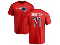 Men Nike Danny Shelton Red Name & Number Logo - NFL New England Patriots #71 T-Shirt