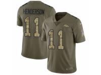 Men Nike Denver Broncos #11 Carlos Henderson Limited Olive/Camo 2017 Salute to Service NFL Jersey