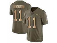 Men Nike Denver Broncos #11 Carlos Henderson Limited Olive/Gold 2017 Salute to Service NFL Jersey