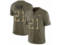 Men Nike Denver Broncos #21 Aqib Talib Limited Olive/Camo 2017 Salute to Service NFL Jersey