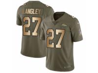 Men Nike Denver Broncos #27 Brendan Langley Limited Olive/Gold 2017 Salute to Service NFL Jersey