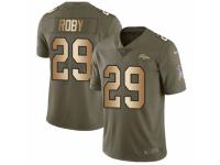 Men Nike Denver Broncos #29 Bradley Roby Limited Olive/Gold 2017 Salute to Service NFL Jersey