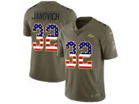 Men Nike Denver Broncos #32 Andy Janovich Limited Olive/USA Flag 2017 Salute to Service NFL Jersey