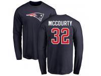 Men Nike Devin McCourty Navy Blue Name & Number Logo - NFL New England Patriots #32 Long Sleeve T-Shirt