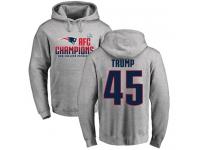 Men Nike Donald Trump Heather Gray 2017 AFC Champions - NFL New England Patriots #45 Pullover Hoodie