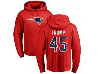 Men Nike Donald Trump Red Name & Number Logo - NFL New England Patriots #45 Pullover Hoodie