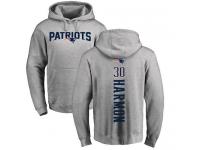 Men Nike Duron Harmon Ash Backer - NFL New England Patriots #30 Pullover Hoodie