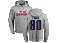 Men Nike Irving Fryar Heather Gray 2017 AFC Champions - NFL New England Patriots #80 Pullover Hoodie