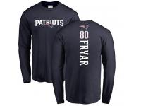 Men Nike Irving Fryar Navy Blue Backer - NFL New England Patriots #80 Long Sleeve T-Shirt