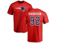 Men Nike James Harrison Red Name & Number Logo - NFL New England Patriots #92 T-Shirt