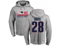 Men Nike James White Heather Gray 2017 AFC Champions - NFL New England Patriots #28 Pullover Hoodie