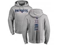 Men Nike Jeremy Hill Ash Backer - NFL New England Patriots #33 Pullover Hoodie