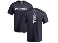 Men Nike Jeremy Hill Navy Blue Backer - NFL New England Patriots #33 T-Shirt