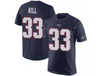 Men Nike Jeremy Hill Navy Blue Rush Pride Name & Number - NFL New England Patriots #33 T-Shirt