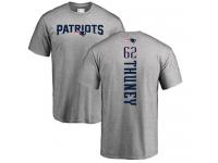 Men Nike Joe Thuney Ash Backer - NFL New England Patriots #62 T-Shirt