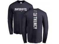 Men Nike Joe Thuney Navy Blue Backer - NFL New England Patriots #62 Long Sleeve T-Shirt