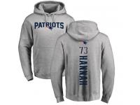 Men Nike John Hannah Ash Backer - NFL New England Patriots #73 Pullover Hoodie