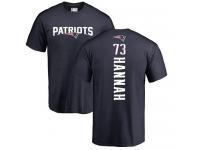 Men Nike John Hannah Navy Blue Backer - NFL New England Patriots #73 T-Shirt