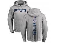 Men Nike Jordan Matthews Ash Backer - NFL New England Patriots #80 Pullover Hoodie