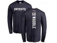 Men Nike LaAdrian Waddle Navy Blue Backer - NFL New England Patriots #68 Long Sleeve T-Shirt