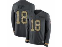 Men Nike Los Angeles Rams #18 Cooper Kupp Limited Black Salute to Service Therma Long Sleeve NFL Jersey