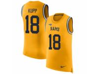 Men Nike Los Angeles Rams #18 Cooper Kupp Limited Gold Rush Player Name & Number Tank Top NFL Jersey